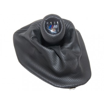 Topuzlu Vites Körüğü E39 -6 İleri- Man.Şanz; Siyah Noktalı Suni Deri Işıklı -///M-